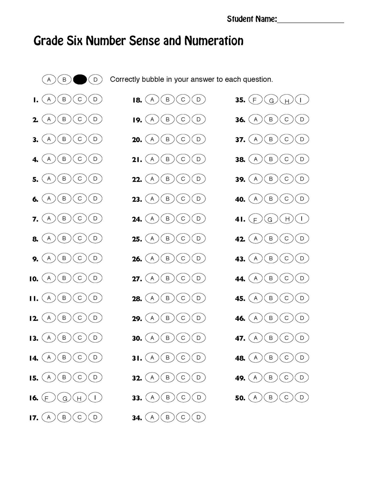 19 SAMPLE TOEFL ANSWER SHEET